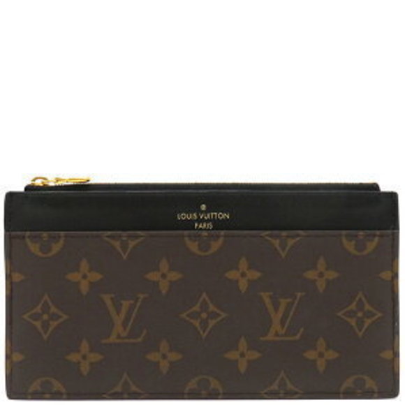 LOUIS VUITTON long wallet slim monogram black - Picture 1 of 11